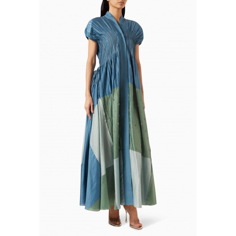 SWGT - Embroidered Maxi Dress in Silk
