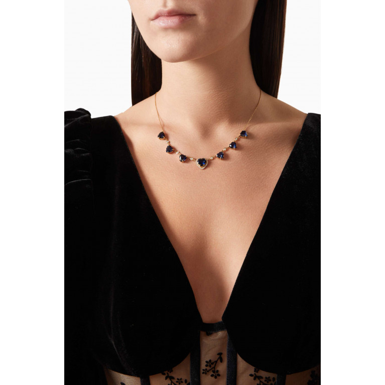 Dima Jewellery - Sapphire & Diamond Necklace in 18kt Gold
