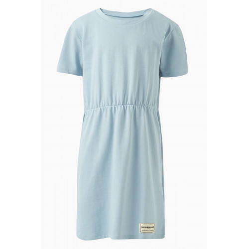 The Giving Movement - Logo-patch T-shirt Dress in Organic Cotton-jersey Blue