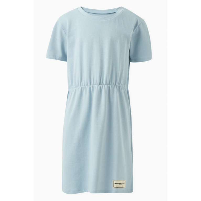 The Giving Movement - Logo-patch T-shirt Dress in Organic Cotton-jersey Blue