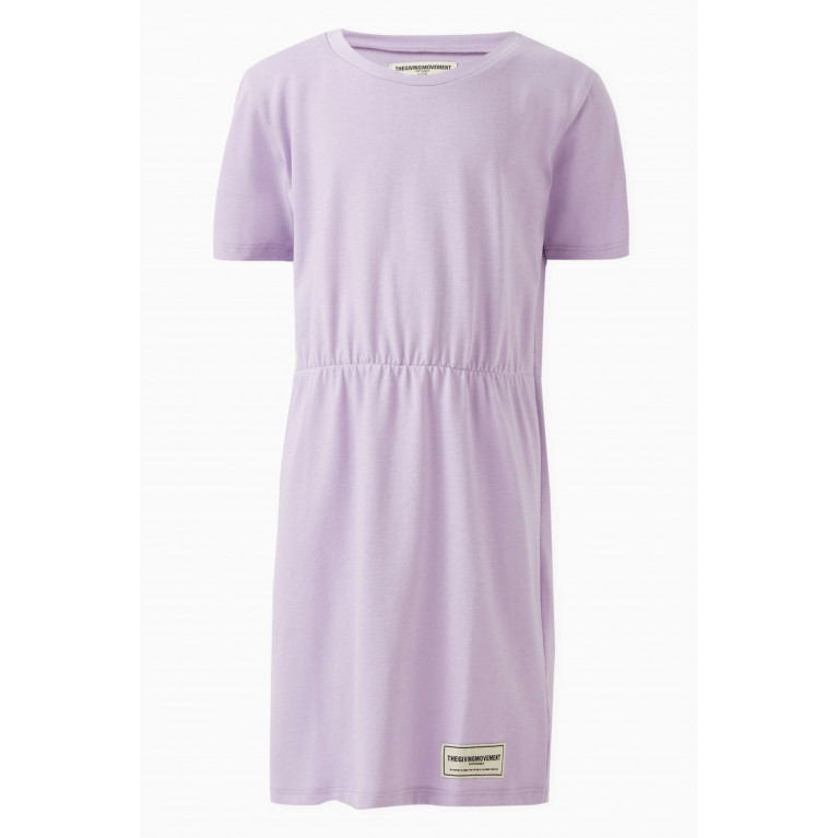 The Giving Movement - Logo-patch T-shirt Dress in Organic Cotton-jersey Purple