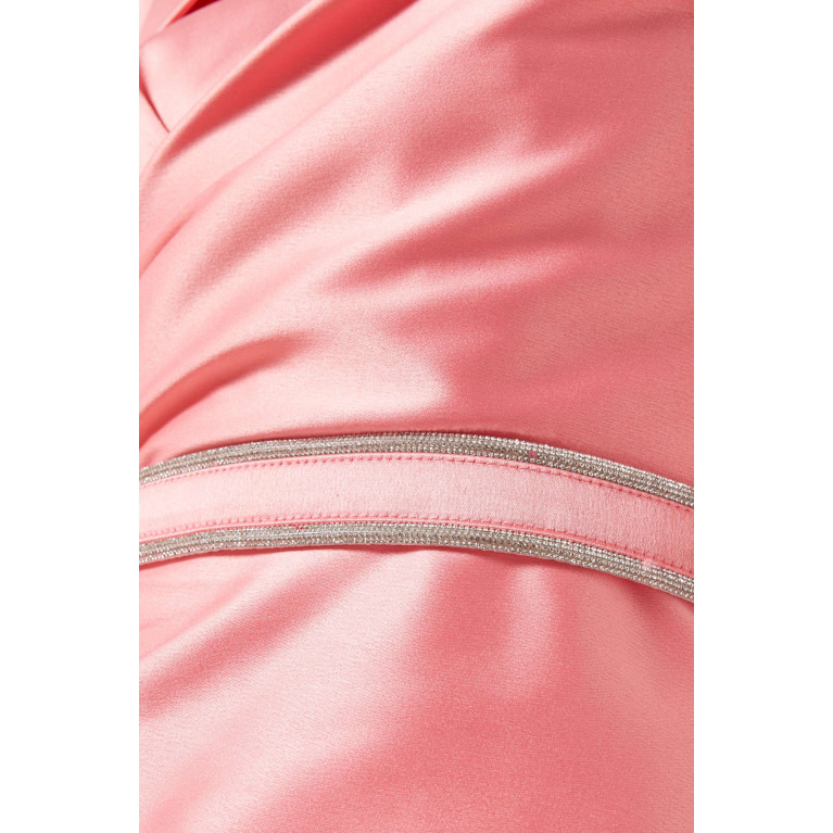 Amri - Bolero-effect Maxi Dress in Satin Pink