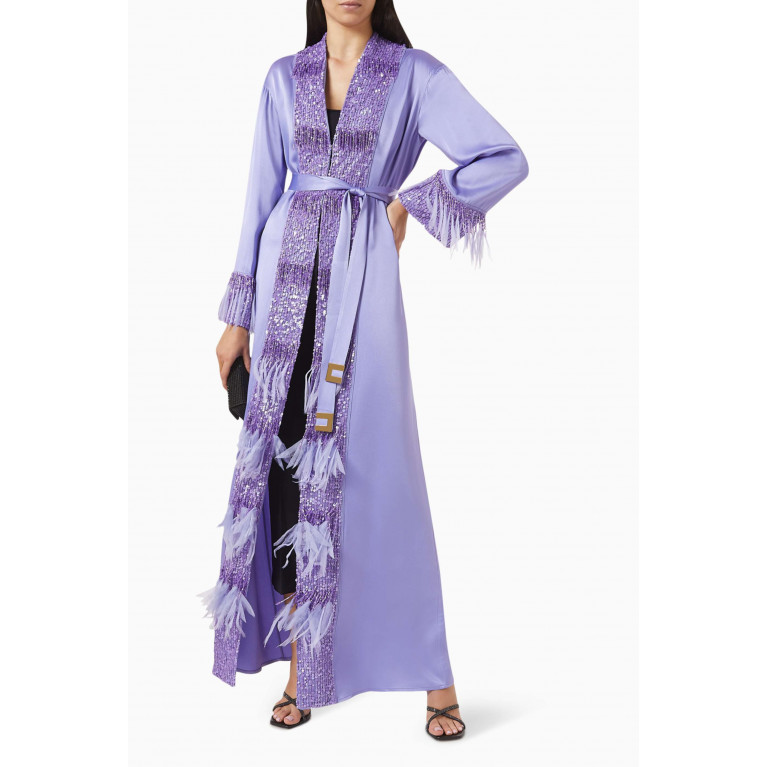 Elisabetta Franchi - Embellished Kaftan in Silk Purple