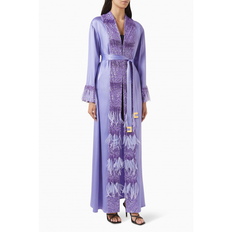 Elisabetta Franchi - Embellished Kaftan in Silk Purple