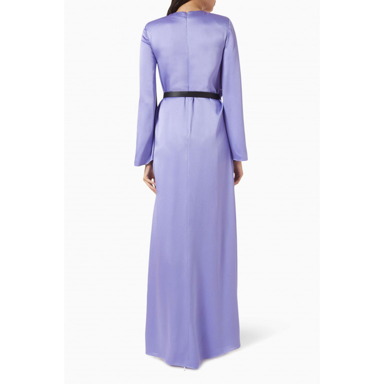 Elisabetta Franchi - Belt Dress in Satin Purple