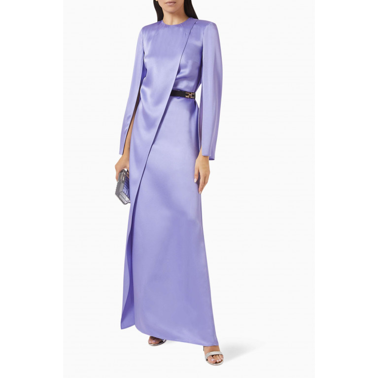 Elisabetta Franchi - Belt Dress in Satin Purple