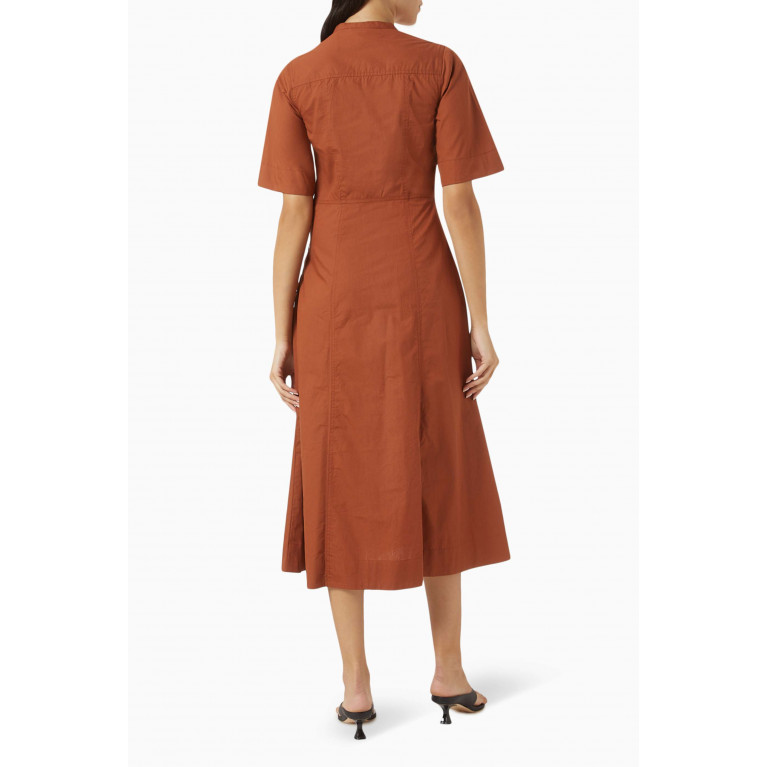 Notebook - Dora Shirt Dress in Cotton-poplin Brown