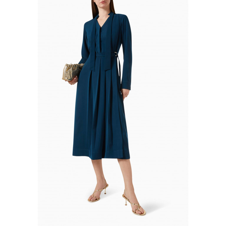 Notebook - Katherine Midi Dress in Crepe Blue