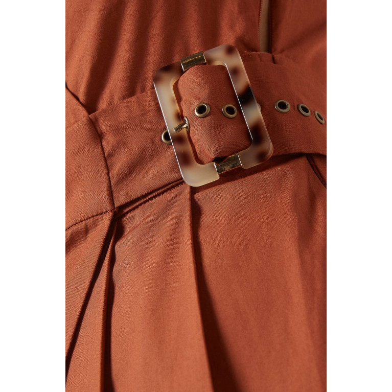 Notebook - Maya Midi Dress in Cotton Brown