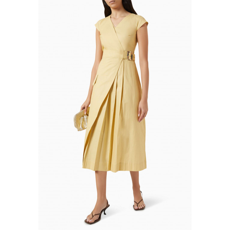 Notebook - Maya Midi Dress in Cotton Yellow