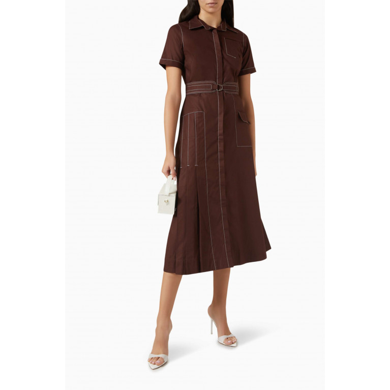 Notebook - Carmel Midi Dress in Cotton Poplin