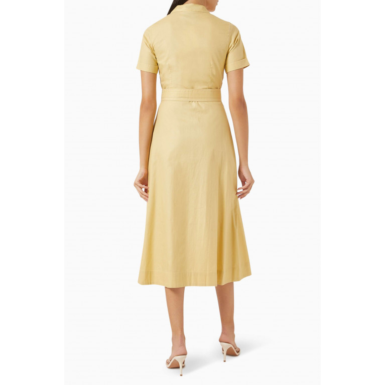Notebook - Carmel Midi Dress in Cotton Poplin Yellow