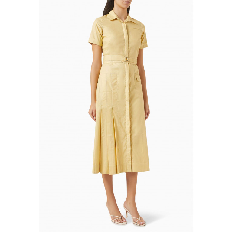 Notebook - Carmel Midi Dress in Cotton Poplin Yellow