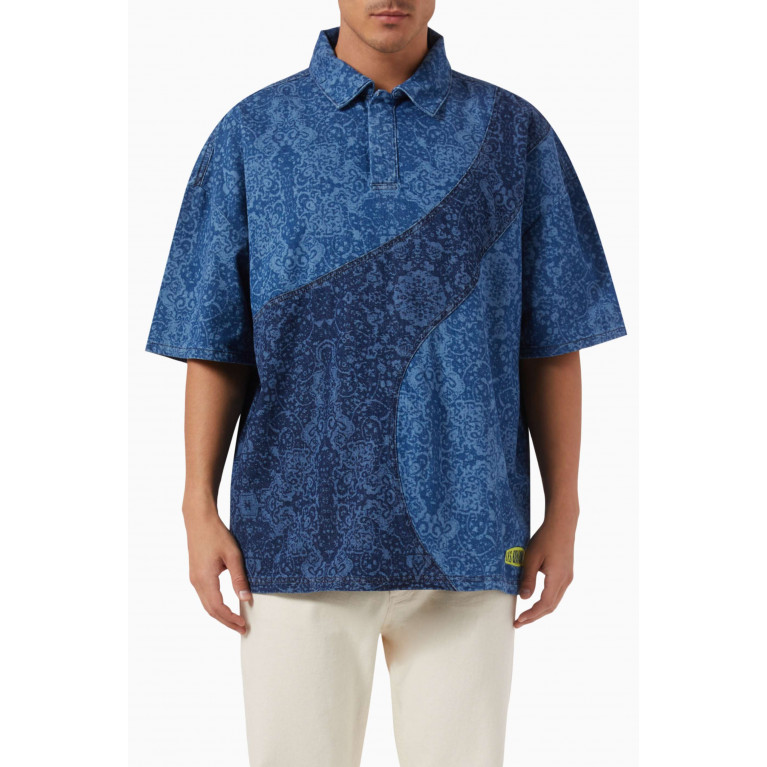Les Benjamins - 014 Polo Shirt in Jacquard Blue