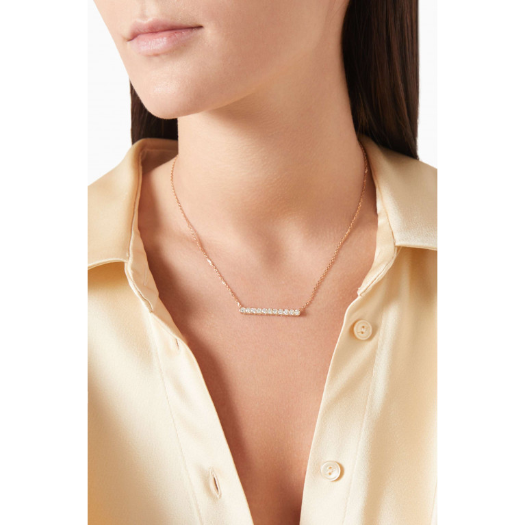 Samra - Thalj Diamond Necklace in 18kt Rose Gold