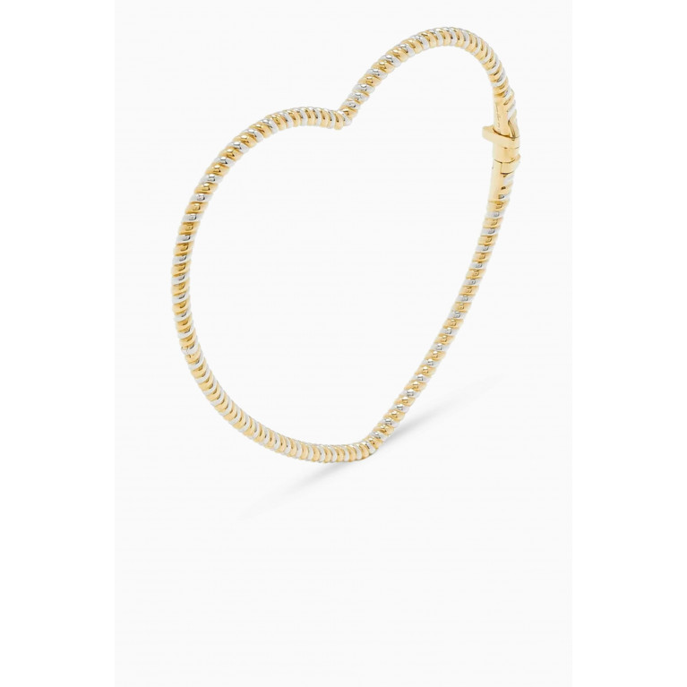 Yvonne Leon - Twisted Heart Bracelet in 9kt Yellow & White Gold