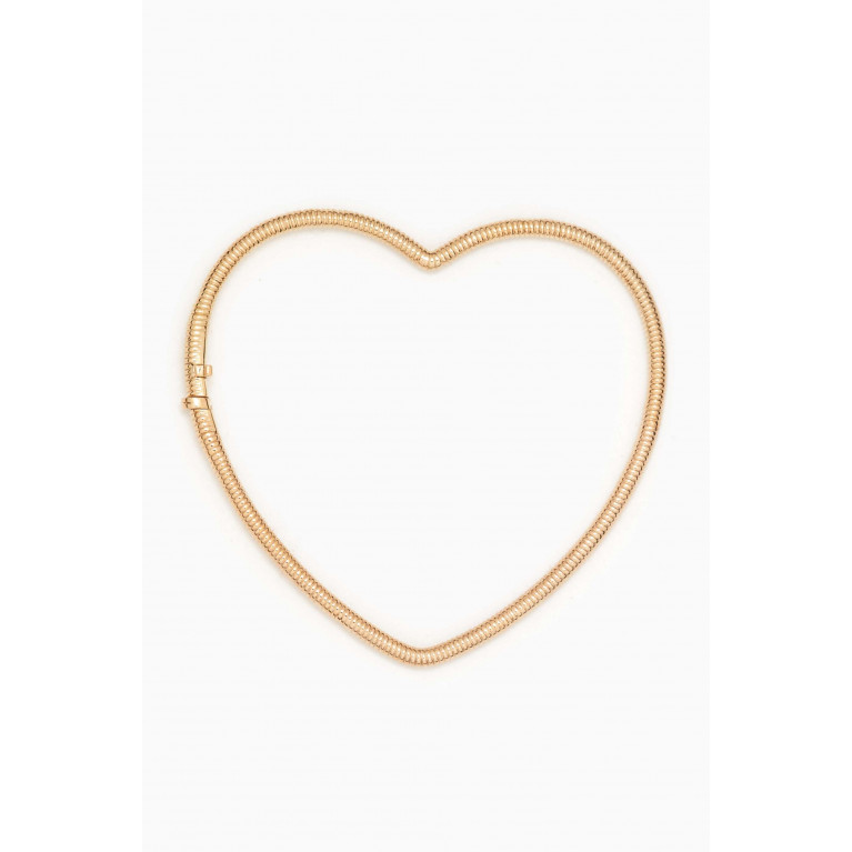Yvonne Leon - Striped Heart Bracelet in 9kt Gold