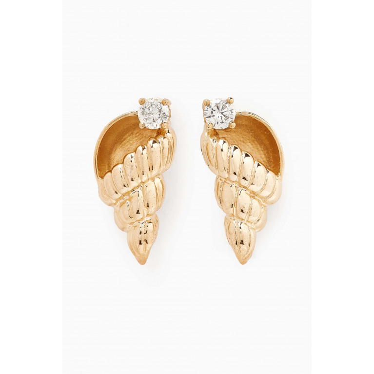 Yvonne Leon - Nautilus Diamond Earrings in 18kt Gold