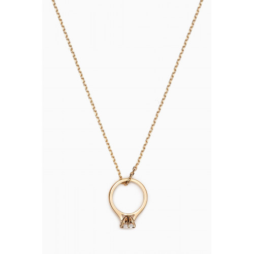 Yvonne Leon - Diamond Engagement Ring Pendant Necklace in 9kt Gold