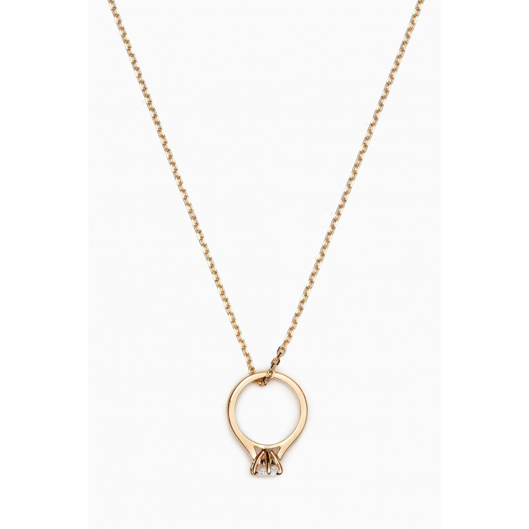 Yvonne Leon - Diamond Engagement Ring Pendant Necklace in 9kt Gold