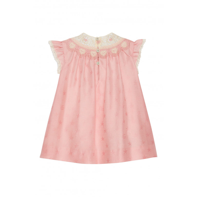 Gucci- Double G Star Cotton Dress Pink