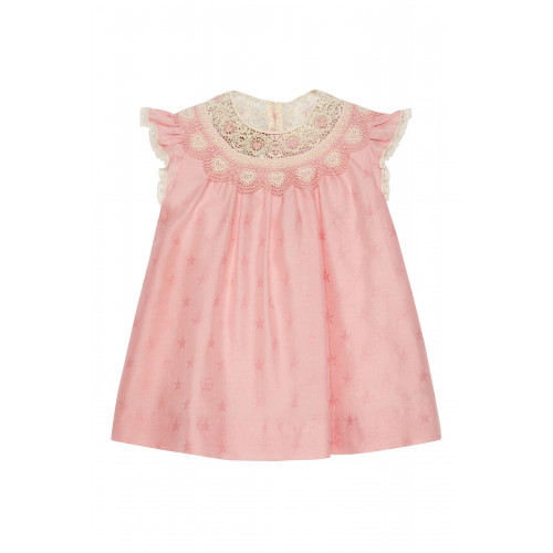 Gucci- Double G Star Cotton Dress Pink