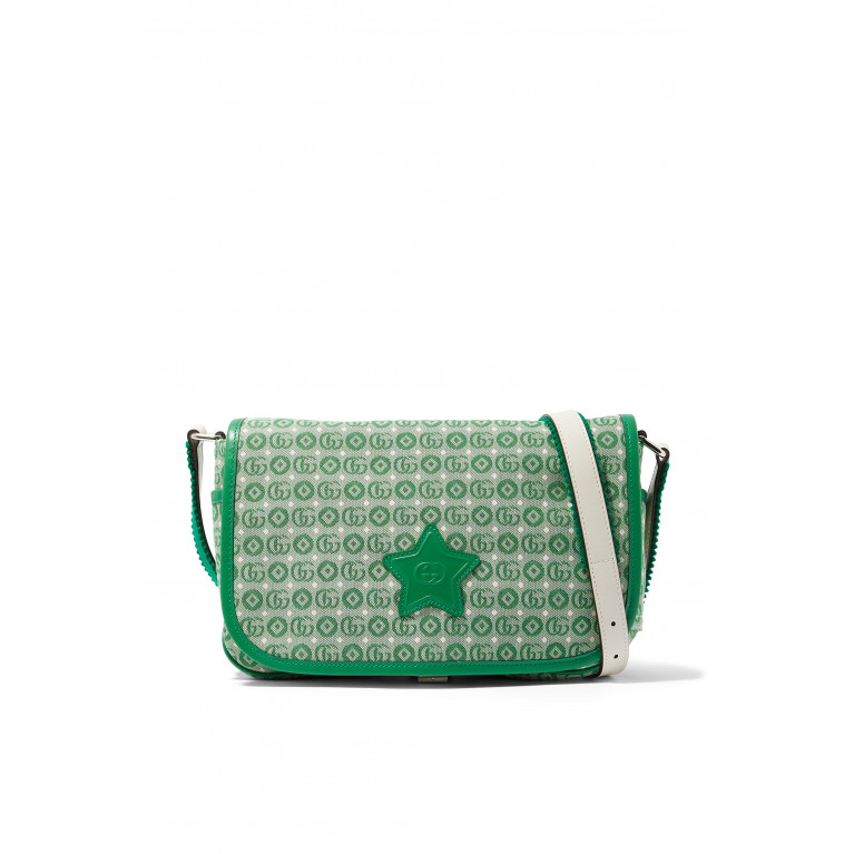Gucci- Kids Messenger Bag With Star Green/White