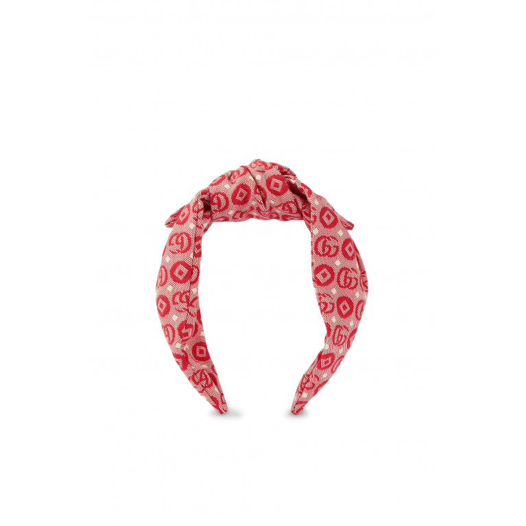 Gucci- Kids Double G Cotton Headband Red