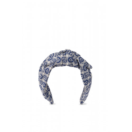 Gucci- Double G Cotton Jacquard Headband Blue