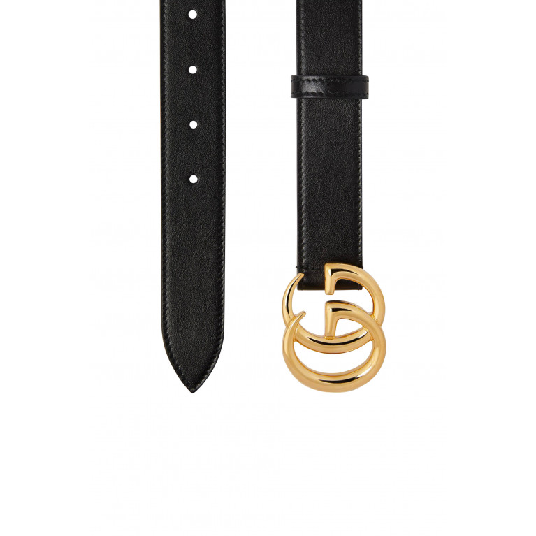 Gucci- GG Marmont Leather Belt Black