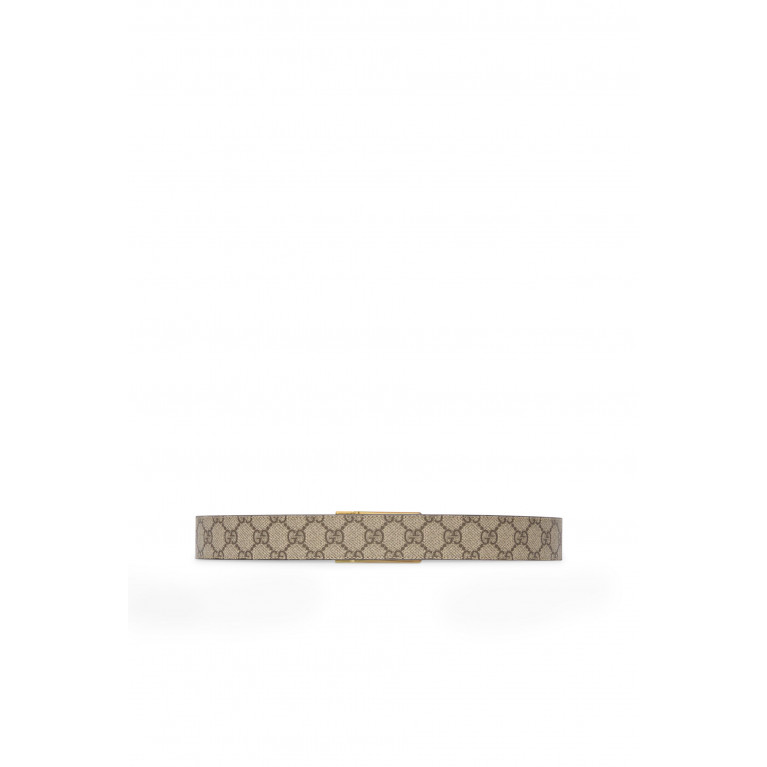 Gucci- GG Belt With Rectangular Buckle Brown