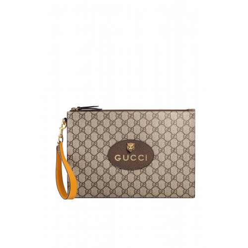 Gucci- GG Supreme Neo Vintage Pouch Beige