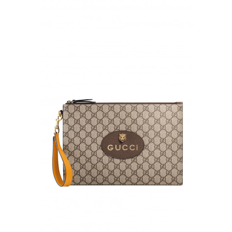 Gucci- GG Supreme Neo Vintage Pouch Beige