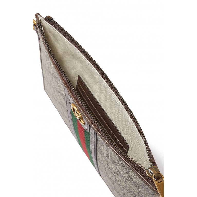 Gucci- Ophidia GG Monogram Pouch Brown