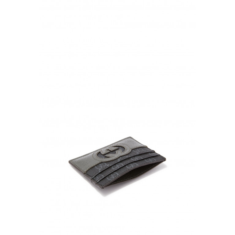 Gucci- Interlocking G Cut-Out Card Case Black