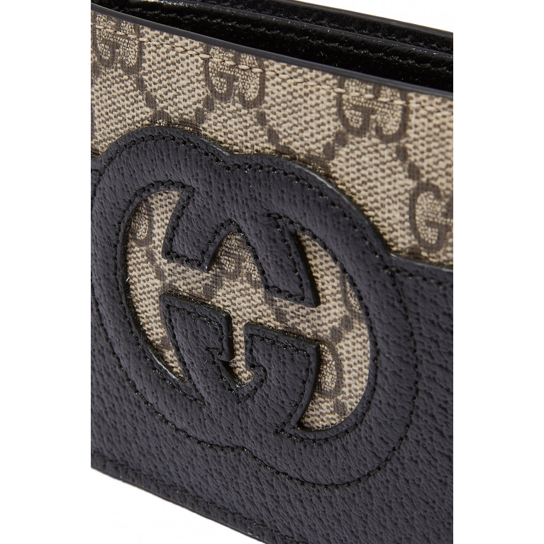 Gucci- Wallet With Cut-Out Interlocking G Beige/Ebony