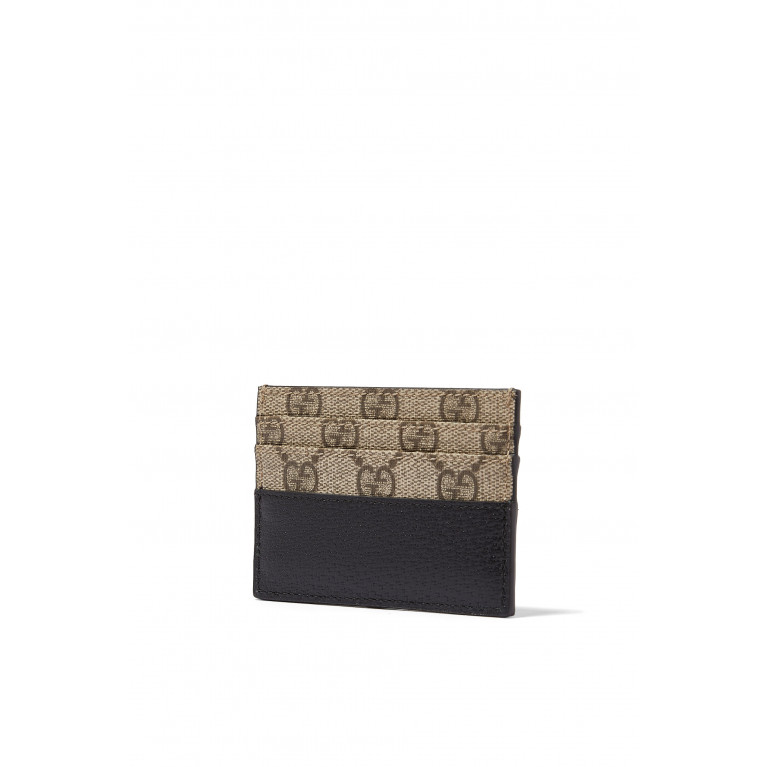 Gucci- Interlocking G Cut-Out Card Case Beige/Ebony