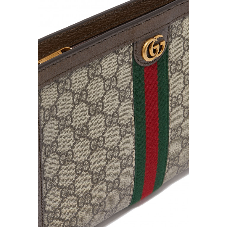 Gucci- Ophidia GG Monogram Pouch Brown