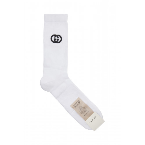 Gucci- Interlocking G Cotton Blend Socks White