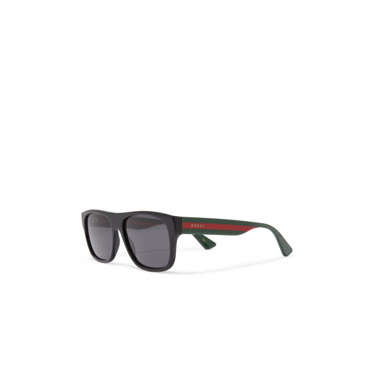 Gucci- Rectangular-frame Acetate Sunglasses Black
