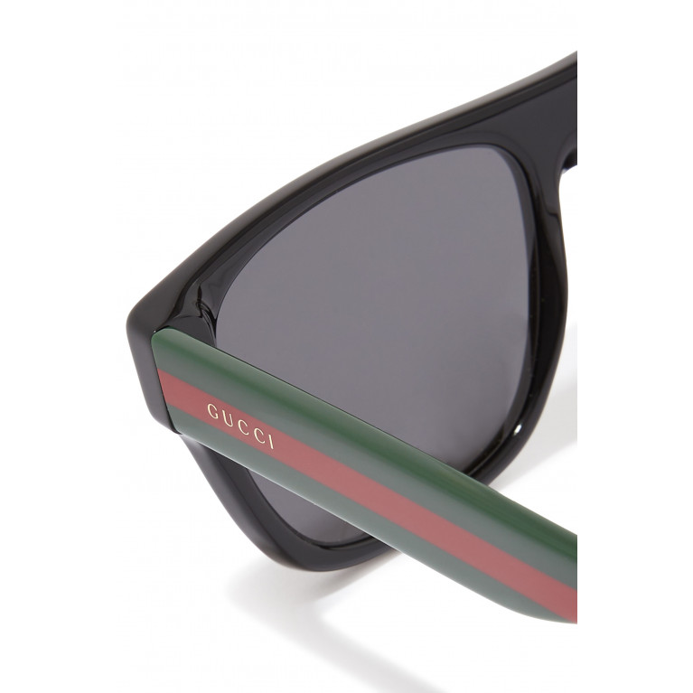 Gucci- Rectangular-frame Acetate Sunglasses Black