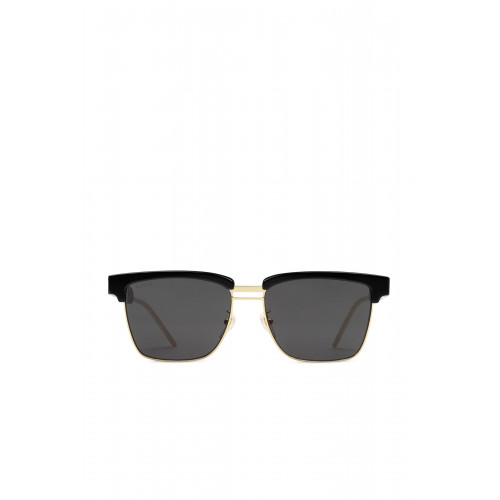 Gucci- Square Acetate And Metal Sunglasses Black