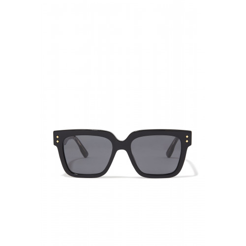 Gucci- Rectangular Frame Sunglasses Black