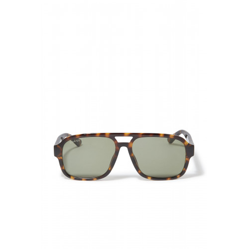 Gucci- Aviator Frame Sunglasses Dark Brown