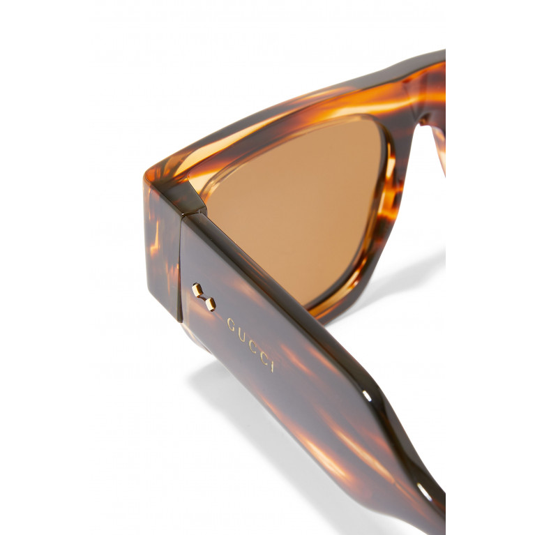 Gucci- Square Frame Sunglasses Brown