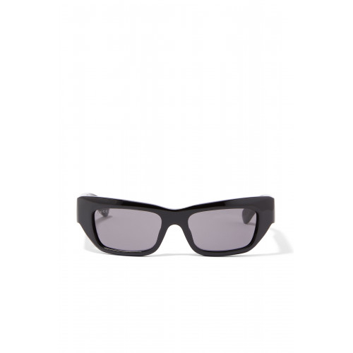 Gucci- Logo Rectangular-Frame Sunglasses Black