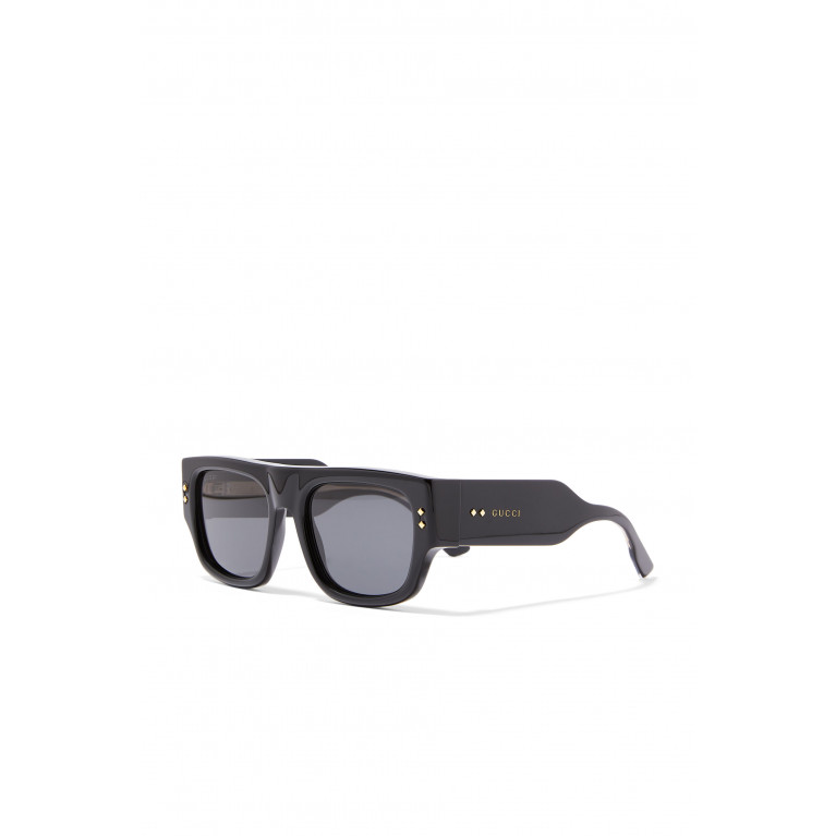Gucci- Logo Square-Frame Sunglasses Black