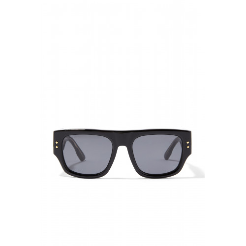 Gucci- Logo Square-Frame Sunglasses Black