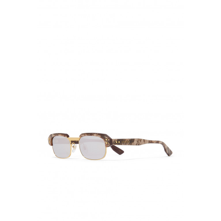 Gucci- Rectangular Frame Sunglasses Brown
