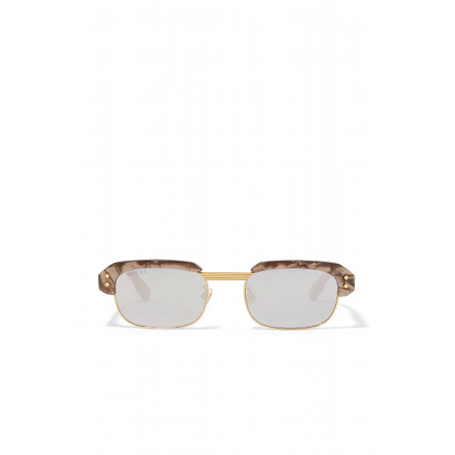 Gucci- Rectangular Frame Sunglasses Brown